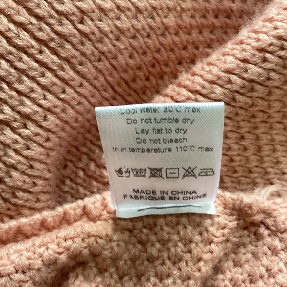 WOMAN REGULAR LARGE LIGHT PINK KNIT CARDIGAN OPEN FRONT COTTON BLEND CASUAL - Picture 9 of 10